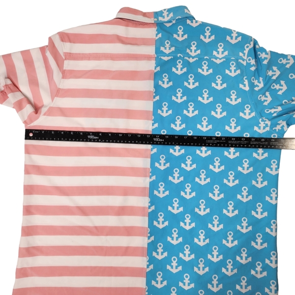SIMPLY SOUTHERN Mens XXL Anchor and Striped Button Up SS Shirt. - Picture 6 of 8